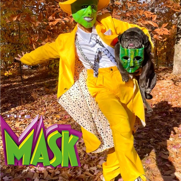 2x Green Masks from movie The Mask Jim Carrey Cosplay Costume - Picture 13 of 16